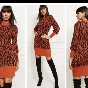 New York & Company animal print sweater dress (L)